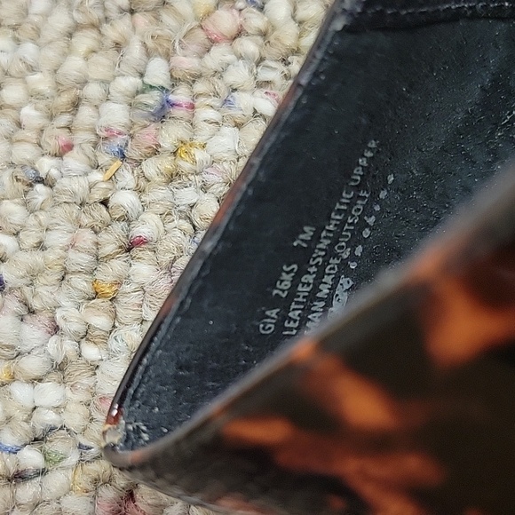 Donald Pliner Womens Sz 7 Leather Gia Kitten Heels Brown Black Mottled Print - Picture 7 of 7